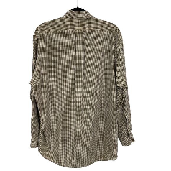 Ralph Lauren Long Sleeve Yellow Navy Check Pattern Button Down Men's Medium - Picture 4 of 4